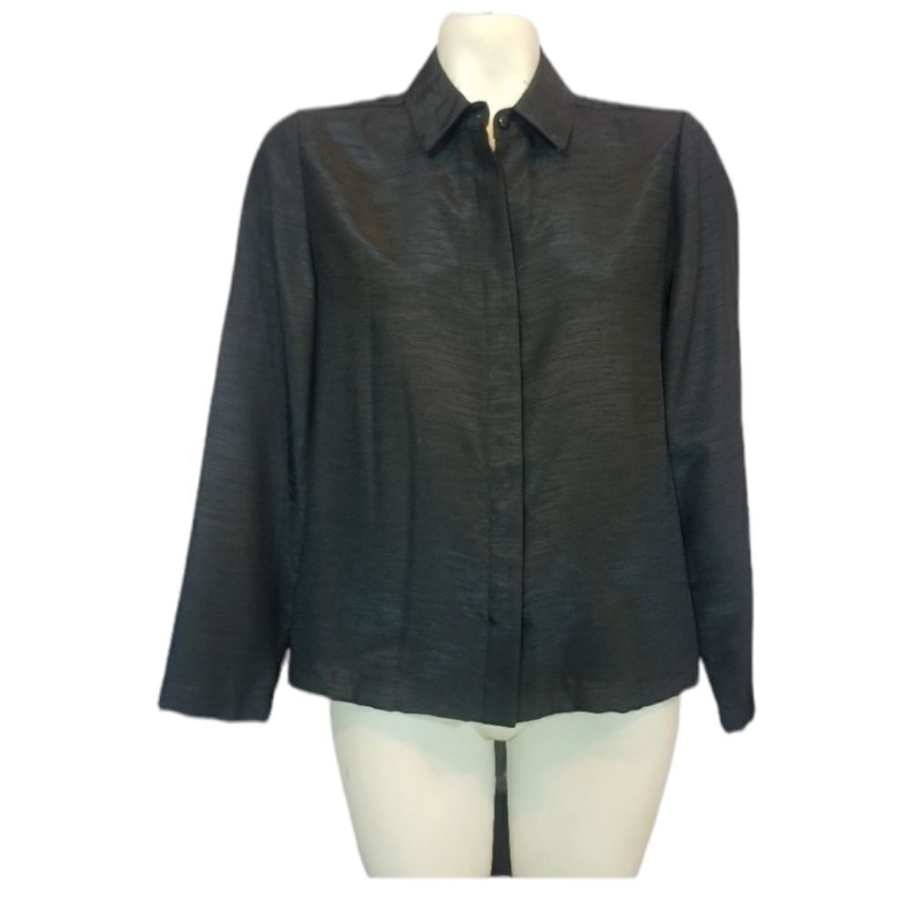 Laura Scott Black Button Up Blouse‎